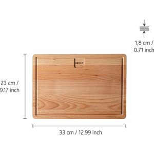 Boska Dining Board Amigo M - Serveerplank - Europees beukenhout - Dinerplank met opvanggeul - 33x23cm