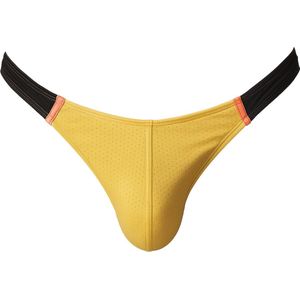 Barcode Berlin Thong RONAK Yellow-Black-Orange - MAAT S - Heren Ondergoed - String voor Man - Mannen Thong