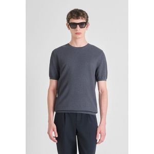 Antony Morato T-shirt Knitwear T Shirt Mmsw01532 Ya500091 7140 Dark Avio Mannen Maat - L