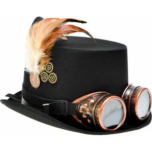 Steampunk hoed Menno, hoed voor grote hoofden, voor maat 59, 60 en 61