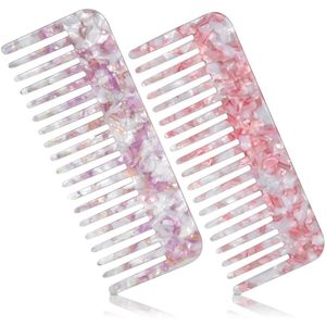 Ibenzoa® Antistatische Ontwarringskam Set voor Krullen en Lang Haar, 2 Stuks