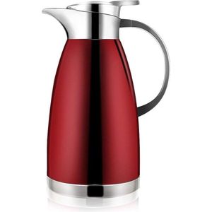 1,8 liter roestvrijstalen thermoskan, dubbellaagse vacuüm koffiepot - elegant design, dubbelwandige isolatie (rood)