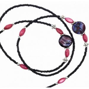Enkelbandje-Paars-Kralen-Wikkel 23 cm- Charme Bijoux