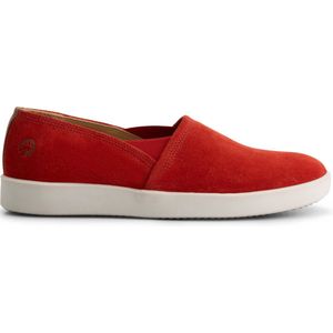 Travelin' Tours Dames - Leren instappers - Slip-On - Espadrilles - Rood Suede Leer - Maat 39