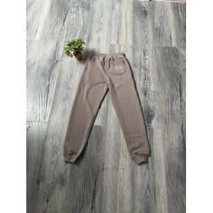 Malelions Kids Striped Signature Sweatpans - Grey Brown/Off-White 4-104