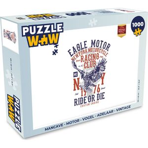 Puzzel Mancave - Motor - Vogel - Adelaar - Vintage - Legpuzzel - Puzzel 1000 stukjes volwassenen