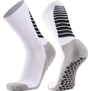 Sokken - Voetbalsokken - Heren Mid-kuit - Handdoekzool - PVC Antislip Verdikt - Sportvoetbalsokken - Schokabsorptie en slijtvastheid - 1 paar-Wit-Er zijn maten 39-45 beschikbaar