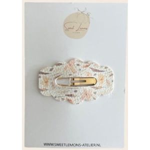 Bubbel Haarspeldjes - Beige Flowers - Klikklak Haarspeldjes - Meisjes Haarspeldjes