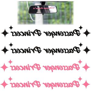 Passagiers-prinses stickers - set van 4 grappige en schattige autostickers voor ramen en decoratie. Hoogwaardige auto-accessoires voor vrouwen, waterdicht en duurzaam.
