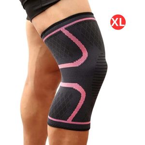 Sportbrace Knie - Kniebrace - Knee Sleeves Powerlifting - Knee Support - Compressie Knie Brace - Knee Wraps - Dames - Heren - Roze - Maat XL