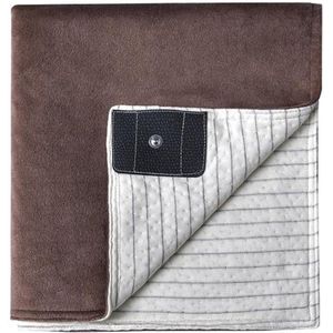 Aarding Dekens Serie - Grounding Blanket - Ontspanning En Welzijn - Zilveren Geleidende Vezels - Met Aansluitkabel - 100x105 Cm - Bruin