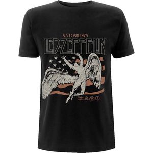 Led Zeppelin - US 1975 Tour Flag Heren T-shirt - M - Zwart