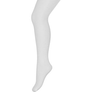 Bonnie Doon Dunne Katoenen Maillot Meisjes Wit maat 104/110 - Zomer Maillot/Panty - Fijne ribstructuur - Kinder Maillot Katoen - Luchtig - Chou Chou Tights - Fijne pasvorm - Gladde Naden - White - BD633801.103