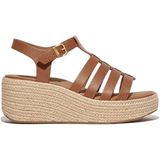 FitFlop - F-Mode Espadrille Leather - Slippers - Zwart - Leer