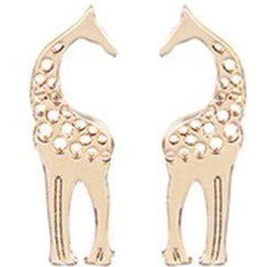 24/7 Jewelry Collection Giraf Oorbellen - Giraffe - Goud