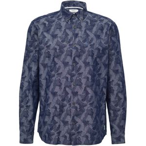 s.Oliver - Overhemd - Marine/Duifblauw - Katoen - Lange Mouw