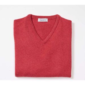 Osborne Knitwear Trui met V hals - Dames - Lamswol - Rouge - XL