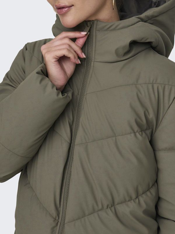 JDY - Puffer Jas - Waterbestendig - Met Capuchon - Lang - Polyester Voering