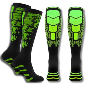 LUCCIO Performance 2 paar Compressiekousen - Sportsokken - Steunkousen - Hardloopsokken - 20-30 mmHg - Wandelsokken - Hardlopen, Reizen, Sport & Herstel - Groen - Maat 38-42 - Unisex - Sinterklaas cadeautjes - Kerst cadeaus