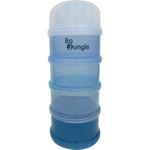 Bo Jungle - Melkpoeder Doseerdoosjes - Melkpoederverdeler - 4 compartimenten - Bewaarbakjes Babyvoeding - Poedertoren Dispenser- Kraamcadeau - Dose Classy Blue