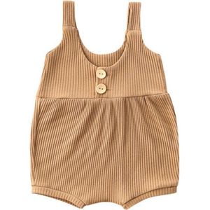 Baby jumpsuit – Mouwloos – Zomer – Licht bruin – Maat 62/68