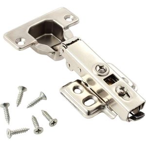 Soft Close Deurscharnieren - 20 Stuks Stalen Scharnier 110 Graden voor Keukenkast - Slow Shut Clip-On Plaat 35mm - B & Q Ikea Mfi Wickes - Lift-Off Deur
