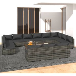 The Living Store Loungeset - Tuinmeubelen - 70x70x60.5 cm - Grijs - Antraciet