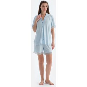 Dagi Pyjamaset met Korte Mouwen, Overhemdkraag en Shorts met Normale Taille