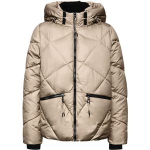 Street One Dames Kort gewatteerd jack in Beige, in size: 36