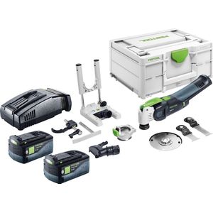 Festool VECTURO OSC 18 E-Basic Set snoerloos oscillerend gereedschap 18 V Starlock Max Brushless + 2x accu 5.0 Ah + snellader + systainer