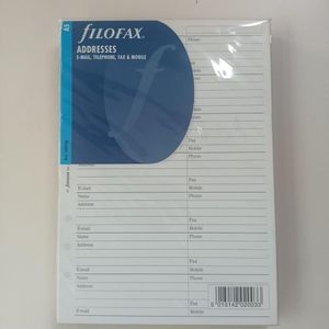 FILOFAX A5 ADRESSES EMAIL TELEFOON FAX MOBIEL VULLING