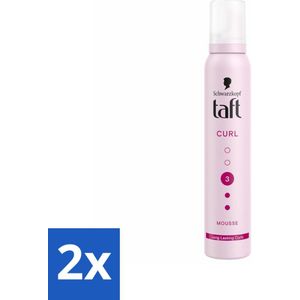 2 x Taft - Haarmousse - Curl 3 - Gedefinieerde krullen - 200 ml - Krullenmousse - Krullen Definiëren - Krullen Fixeren - Haarstyling - Taft Curl Mousse