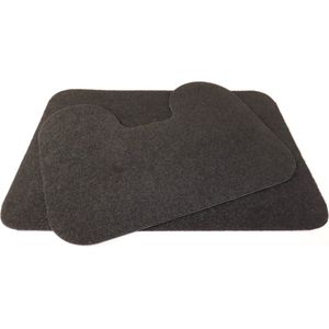 set Budget Badkamermat 50x70 en WC mat – Toilet mat 45x60 Lola zwart antislip