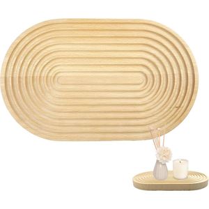 Houten plank keuken serveerplank houten ovale houten dienblad kleine decoratieve dienbladen ovale badkamerdienblad van hout broodplank voor dessert, decoratief 26 x 16 x 2 cm