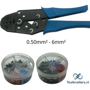 Krimptang 0,50 mm2 - 6,00 mm2 inclusief assortiment box enkele en dubbele adereindhulzen | Adereindhulzen | Adereindhulstang | Ferrule