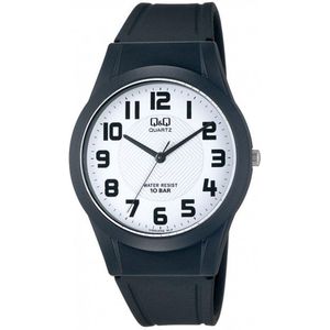 Q&Q VQ50J002Y - Horloge - Sport - Analoog - Unisex - Plastic band - Rond - Cijfers - Kunststof - Zwart - Wit