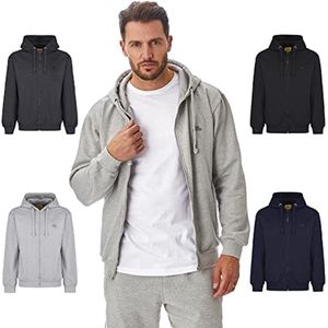 Eco-vriendelijke heren fleece hoodie met ritssluiting - Comfortabele en flexibele werkkleding in lichtgrijs