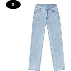 Bovista Lange Broek Dames - Spijkerbroek - Broeken - Spijker - Pants - Jeans - Trouser - Loose Fit - Straight Leg - Denim - Blauw - Maat S