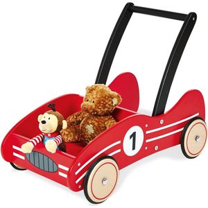 Pinolino - Leren loopkar Kimi - rood - houten speelgoed