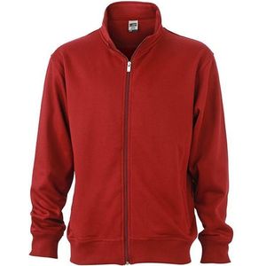 James and Nicholson Unisex Workwear Sweat Jacket (Rode Wijn)