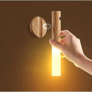 Multifunctionele LED wandlamp met Bewegingssensor en Magnetische Bevestiging-Draadloos en USB-oplaadbaar-Perfect voor Elke Kamer-licht bruin