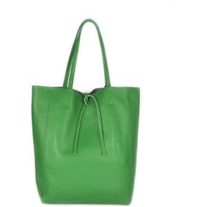 Leren Shopper Groen - Made in Italy