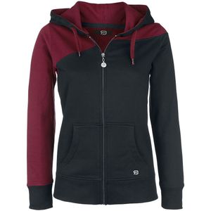R.E.D. Rock-Engineered Design Zwart-rood sweatjack met capuchon Vrouwen - XS