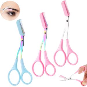 Trimmen Wenkbrauwschaar met Kam - 3 Stuks Wenkbrauwtrimmer Trimschaar - Antislip Wenkbrauwschaar voor Mannen en Vrouwen