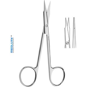 Medluxy - Weefselschaar Stevens - Recht - Scherp / Scherp punt - 11 cm - EHBO Verpleegkunde Verbandschaar - Nagelriemschaar Wenkbrauwschaar - tenotomie