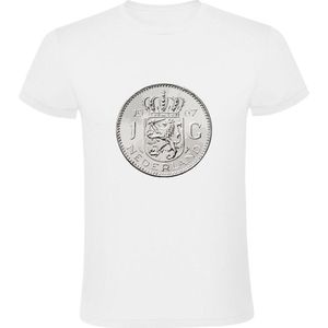 Zilveren Gulden Heren T-shirt | geld | munt | Nederland | zilver | muntgeld