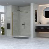 Adema Sparkle 2.0 - Inloopdouche - Goud Mat - 70x200cm - Helder Glas