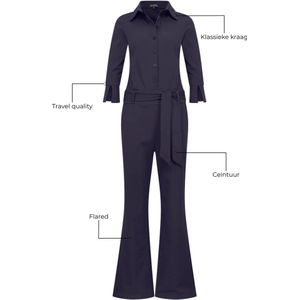 Mi Piace Travel Jumpsuit Dames Flared - Navy - Maat XS/34 - 202154