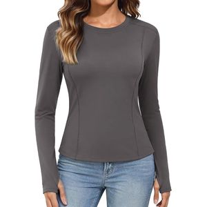 Dames Thermo Ondergoed - Longsleeve Sportshirt met Duimgaten en Fleece Voering