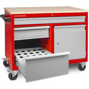 Mobiele werktafel 3 lades 1 kast incl. conehouders ISO40 MW Tools DEW12060L3I